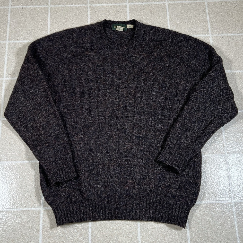 Vtg Four Winds 100% Shetland Wool Crewneck Sweater Sz L Made in England